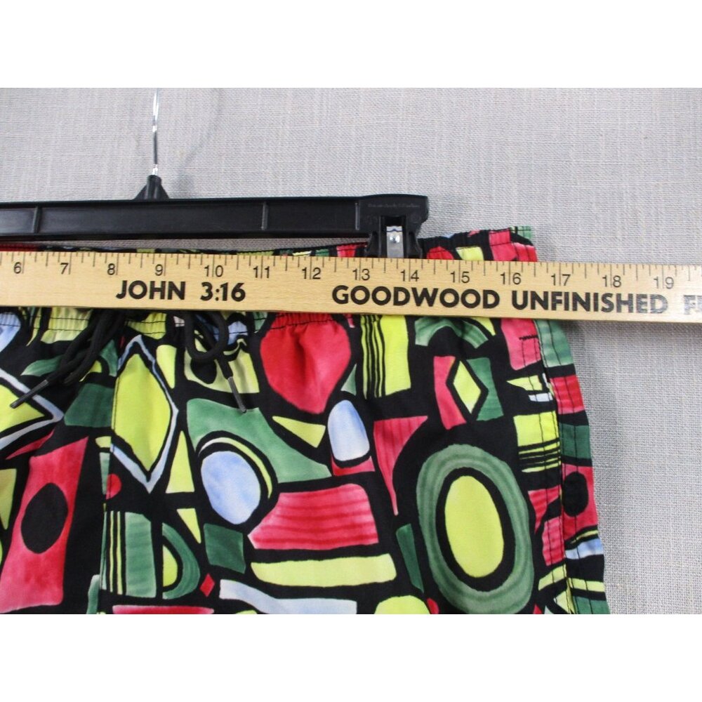 PacSun Mens Geometric Print Swim Shorts Size M Black Multi-Color Elastic Waist‎ - Picture 6 of 9